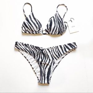 ONIA Size‎ XL Gorgeous Zebra Print 2 pc Bikini Swimsuit NWT
